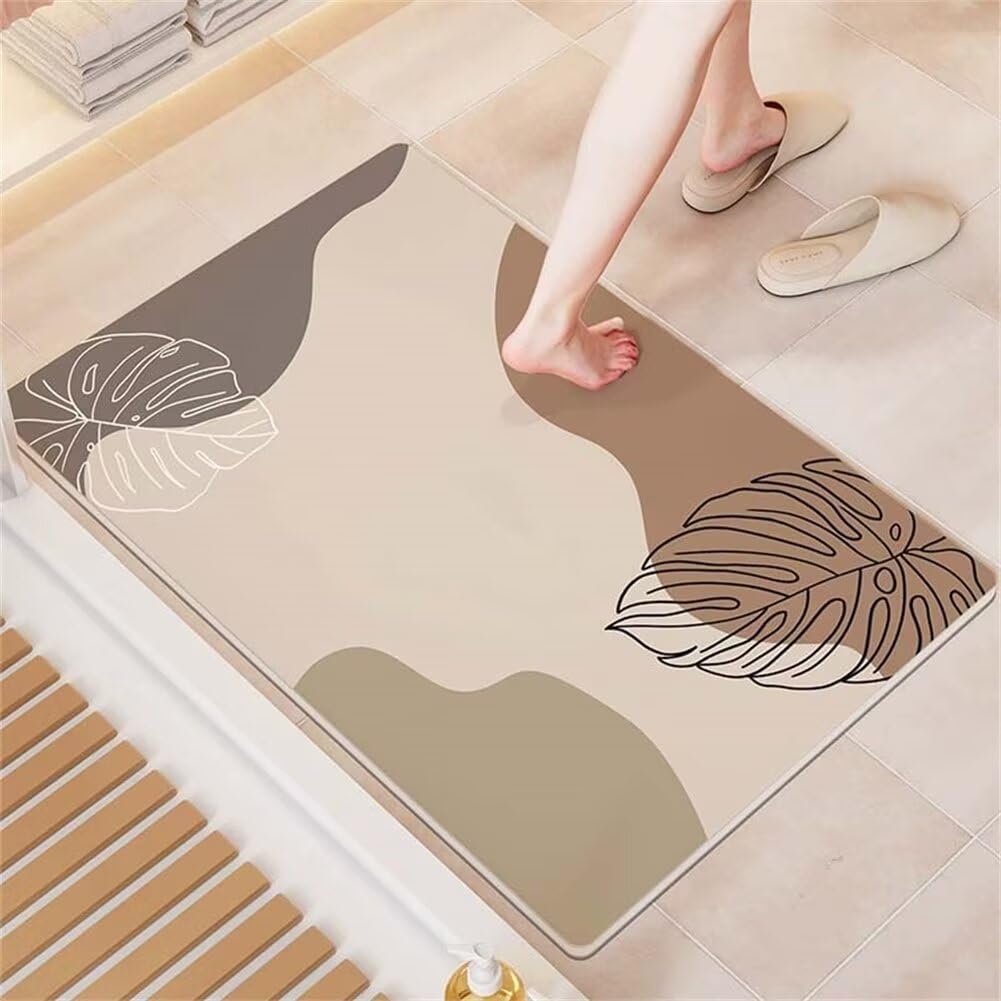 Tapis de bain diatomite absorbant et antidérapant 60x90cm rétro pour douche
