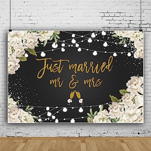 Fondo fotográfico blanco floral 7x5 pies para boda miniatura 1