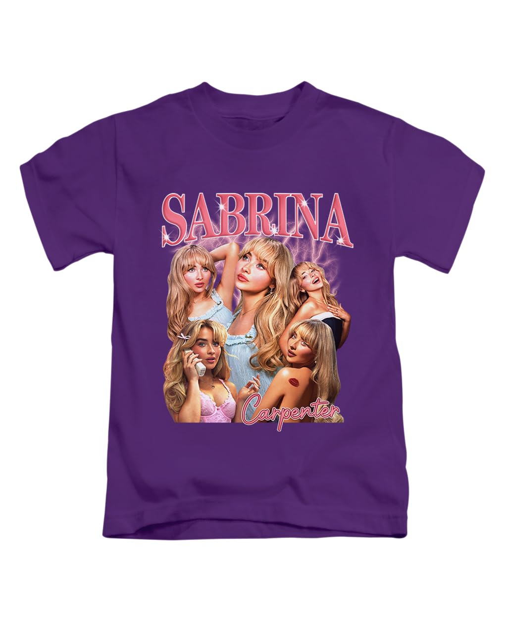 Vintage 90's Style Sabrina Carpenter Tee T-Shirt Funny Unisex T Shirt Top Purple