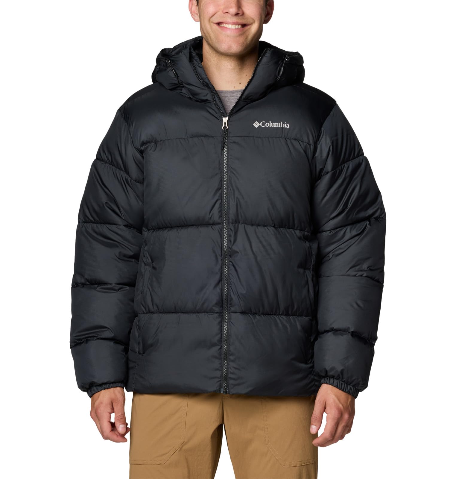 Columbia Men's Black Winter Jackets, L, Hooded Jacket Autumn/Winter Collection