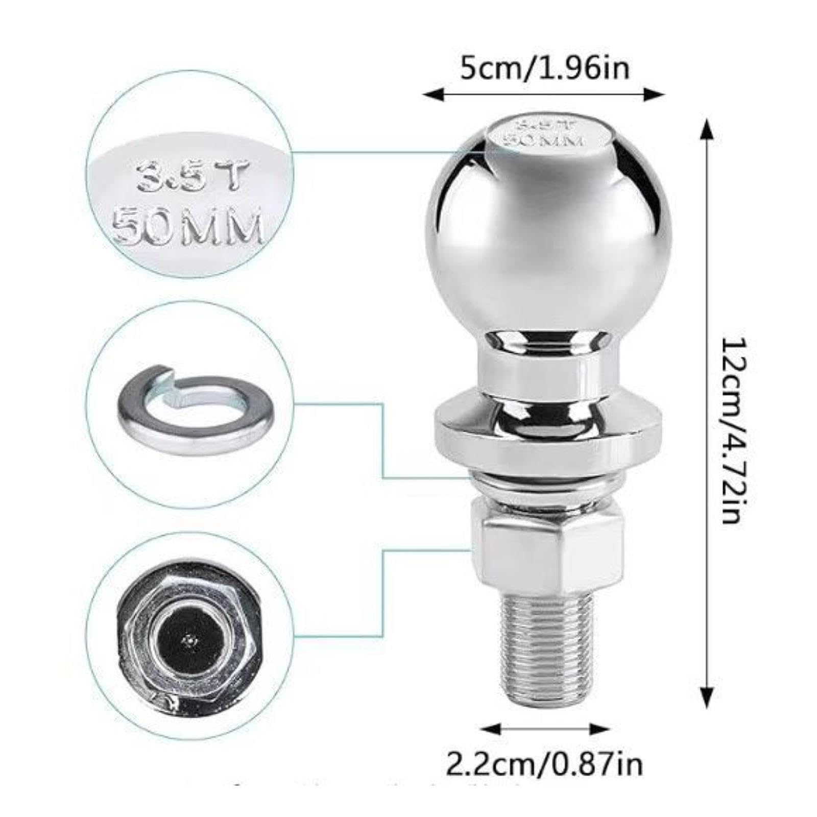 MagiDeal Trailer Hitch Ball Wear Resistant Practical 3.5T for Yacht Trailer RV