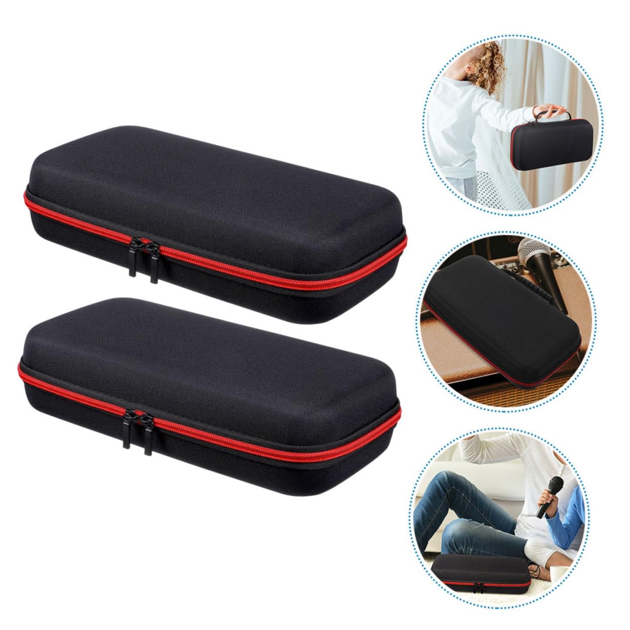Kisangel 2pièces Étui de Rangement pour Microphone Portable Sac de Transport avec Fermeture Éclair Lot pour Micro à Main