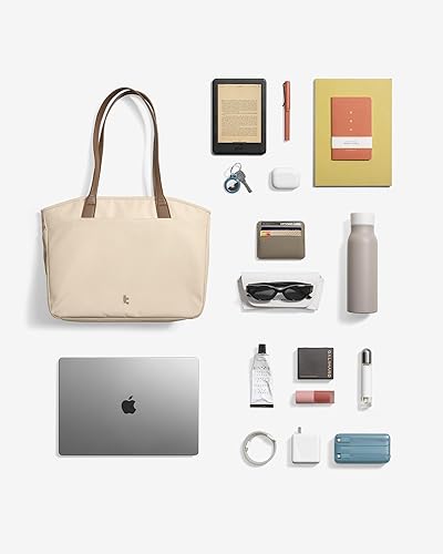 Miniatura 9 de tomtoc Bolsa de mano para computadora portátil para mujer, bolsa de trabajo para laptop de 15 a 16 pulgadas con compartimento para dispositivos para