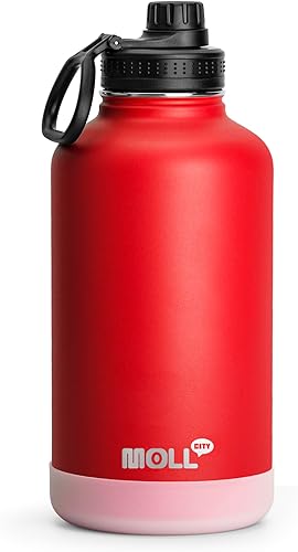 Miniatura 30 de Botella de Agua Aislada - Frasco Deportivo de Boca Ancha de Acero Inoxidable al Vacío de 18 onzas con Funda de Silicona - Botella de Agua de Metal