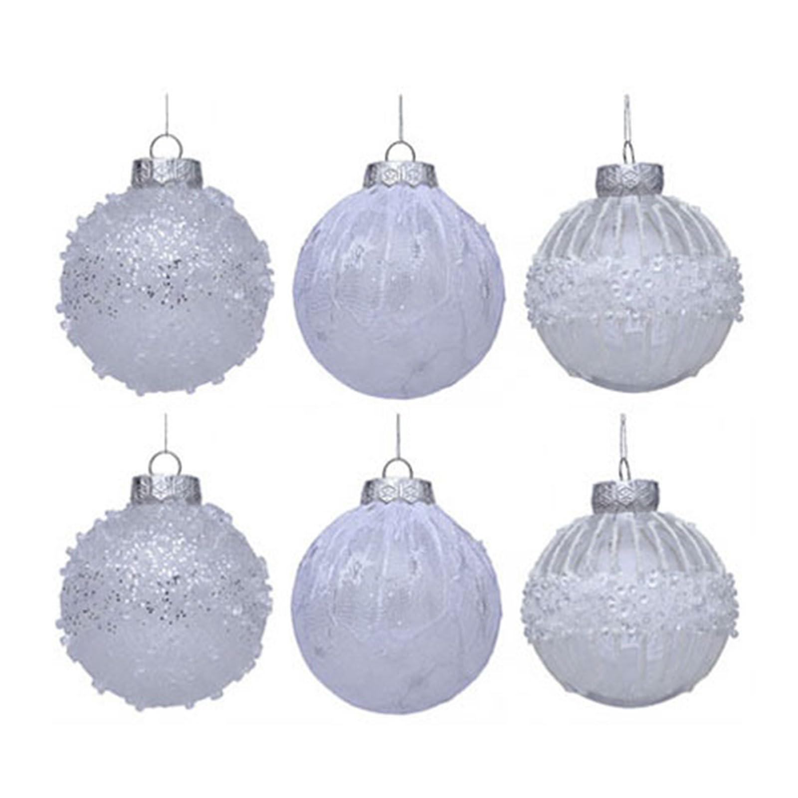 Oxxggkao 6Pcs Glittering Christmas Ball Decoration Shatterproof Christmas Baubles Ornament for Door Tree Wreath Mantels Celebratory Ornamentation
