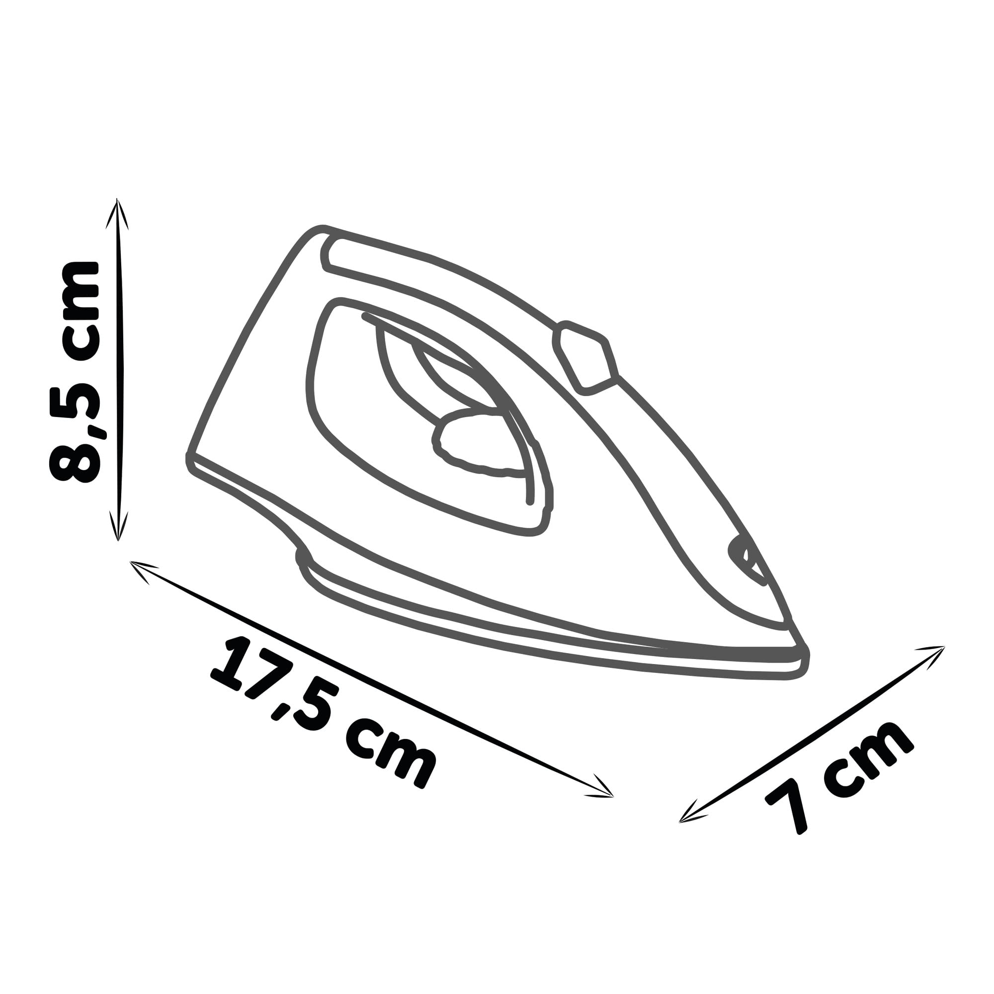 Smoby 7600330122 Żelazko z przyciskiem pary i pokrętłem wydającym dźwięk, 17,7x7,4x8,8 cm