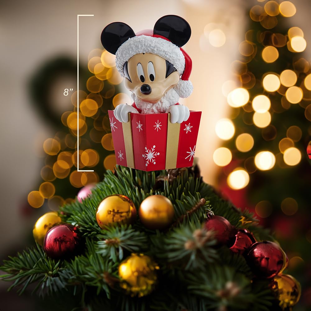 Kurt Adler 8-Inch Un-Lit Disney© Mickey in Present Tree Topper