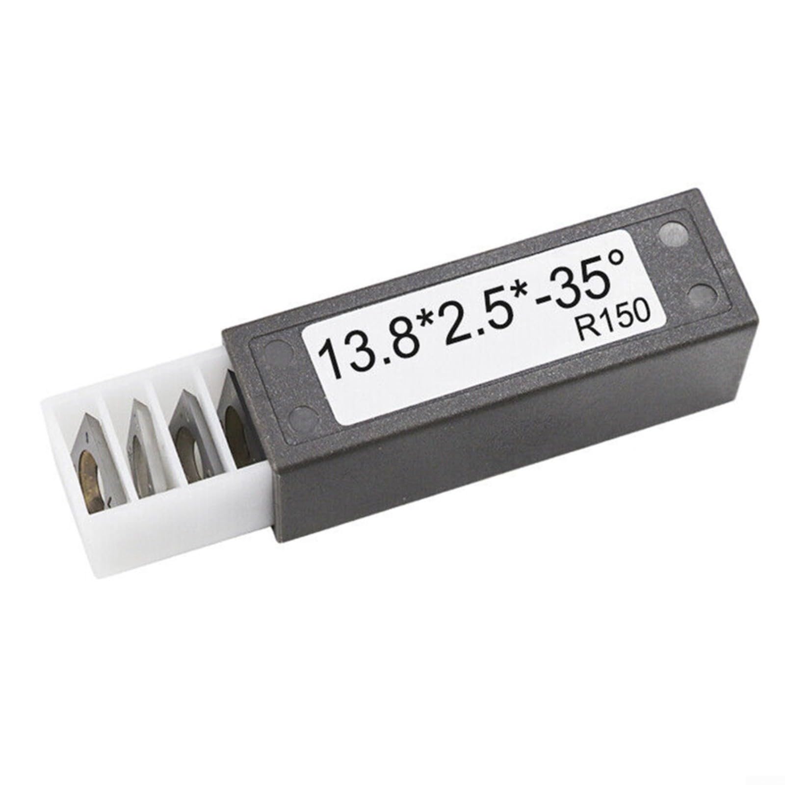 10 Stück 13,8 mm quadratische Hartmetall-Wendeplatten mit 4 Schneiden, R150 Radius für Holz-Drehmaschinen und Hobelmesser, HRA 92