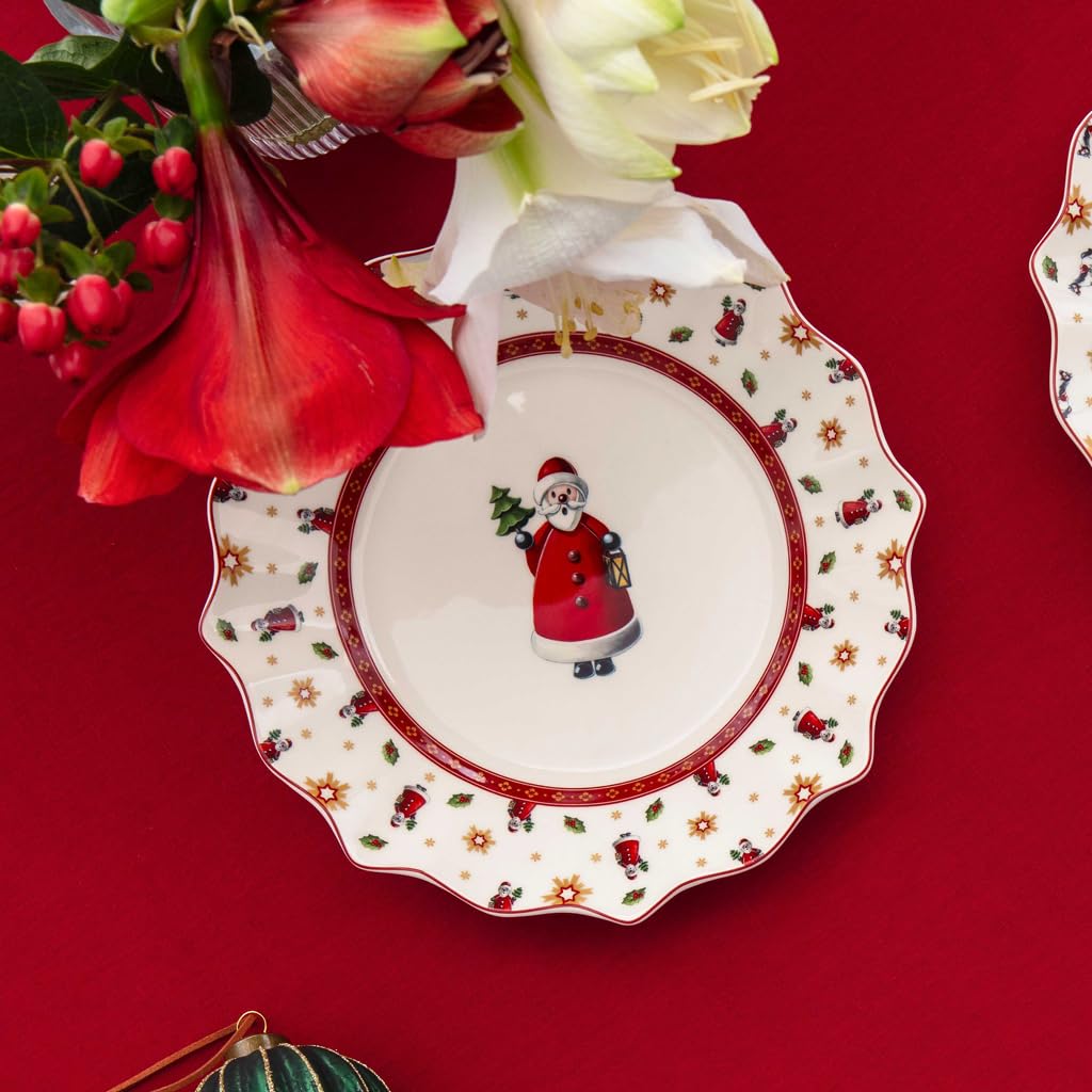 Villeroy & Boch - Toy's Delight zestaw śniadaniowy dla 2 os. Święty Mikołaj 6-cz. kolorowy, Boże Narodzenie, komplet naczyń z talerzami śniadaniowymi, filiżankami i miskami, porcelana Premium