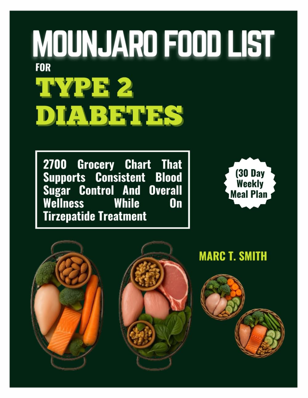 MOUNJARO FOOD LIST FOR TYPE 2 DIABETES (30 Day Weekly Meal Plan: 2700 Grocery Chart That Supports Consistent Blood Sugar Control And Overall Wellness