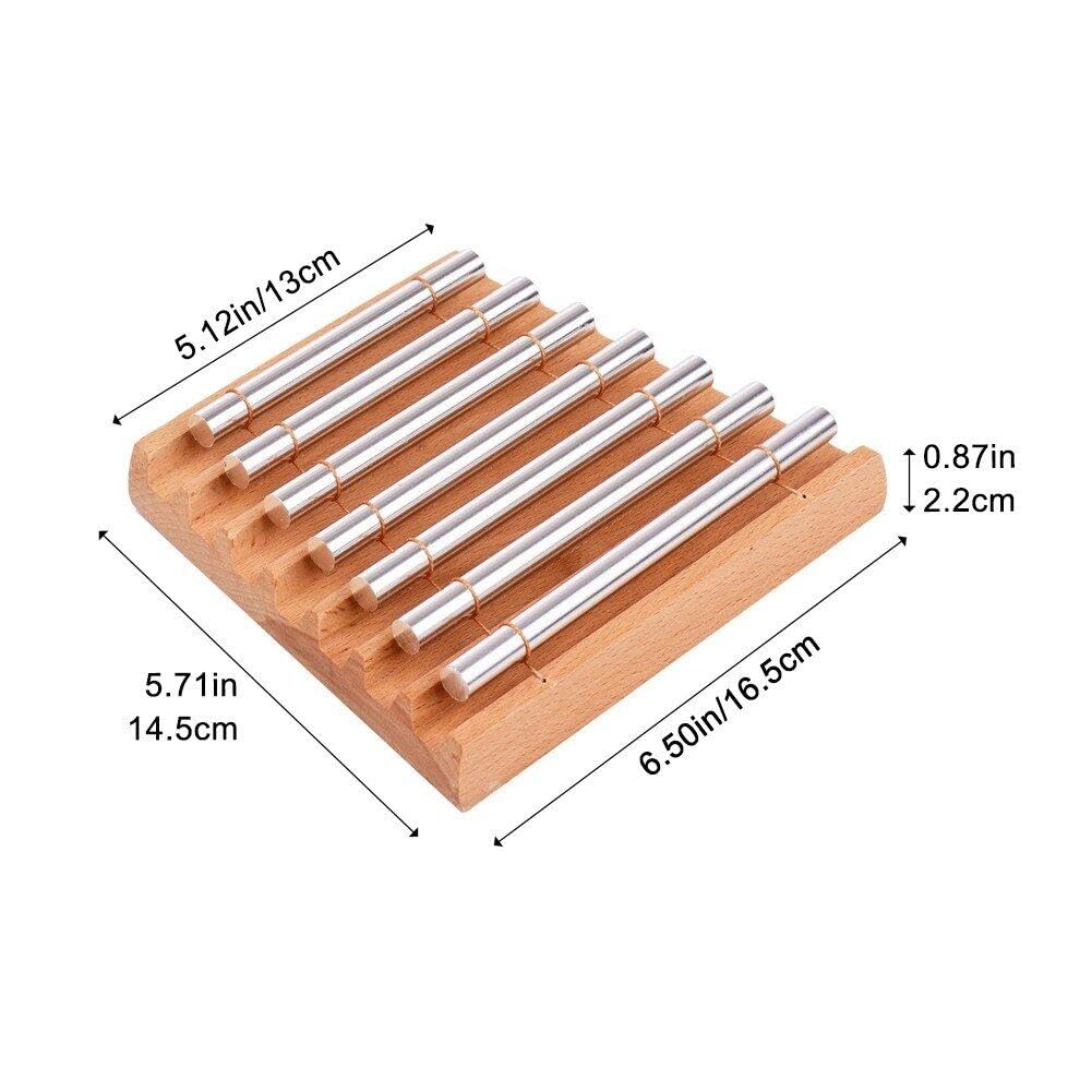 Hand Chimes Bar 7 Tone Colore Wood Colore Metal Musical Percussion Strument Energy Chime Beech con Martello per Meditazione per Lo Yoga