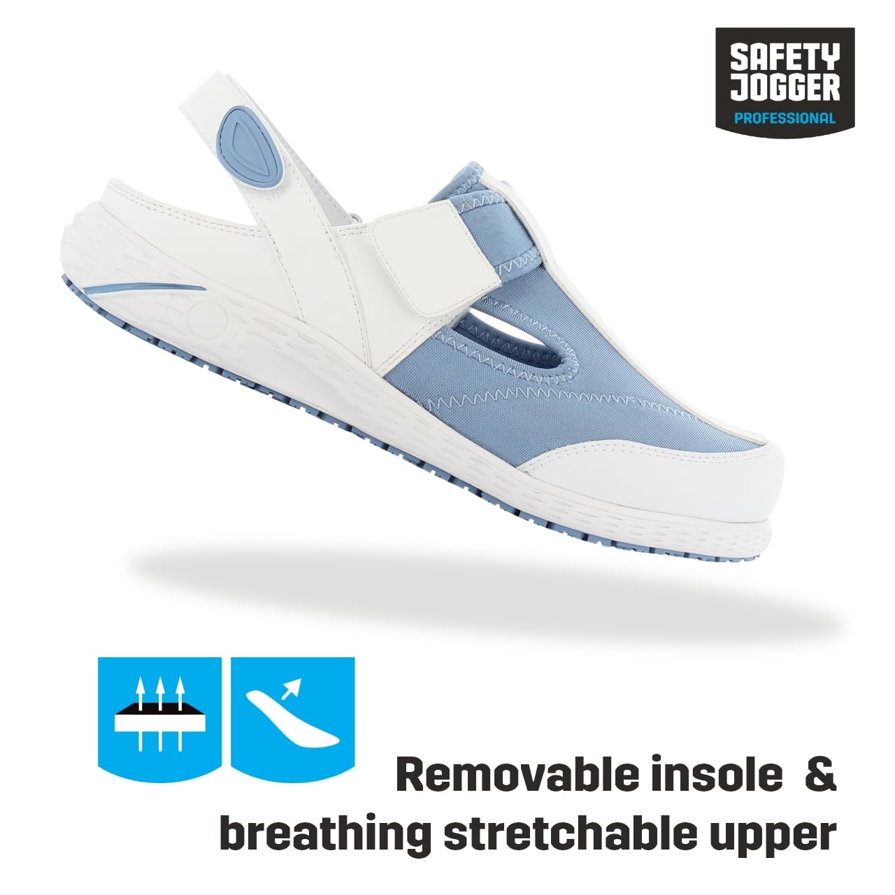 SAFETY JOGGER Chaussure de Sécurité pour Femme - Aliza - Chaussure de Travail Légère et Confortable avec Scratch - Idéales pour Infirmières et Cuisine - Antidérapantes - Oxypas