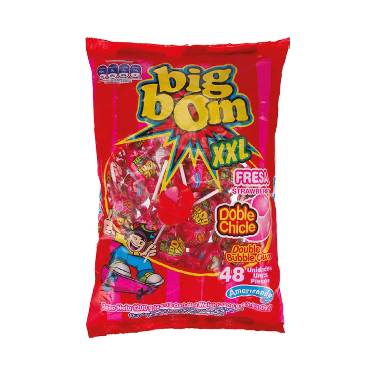 Big Bubble Strawberry XX Lolli Pop 48 x 25gs