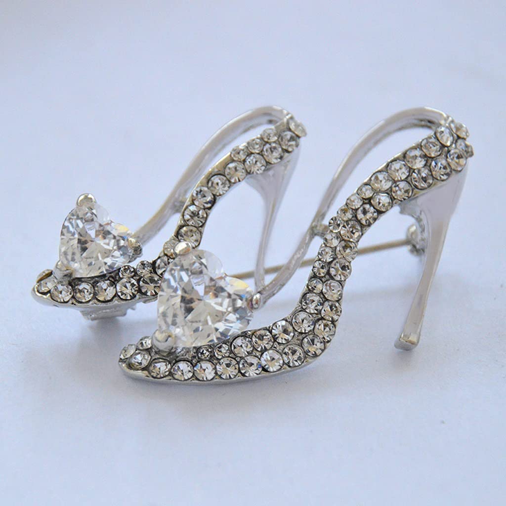 KKXXYQFC Alloy Jewelry Brooch Inlaid with Zircon Brooch Women's High Heel Shoes Brooch Clothing Accessories — view 2