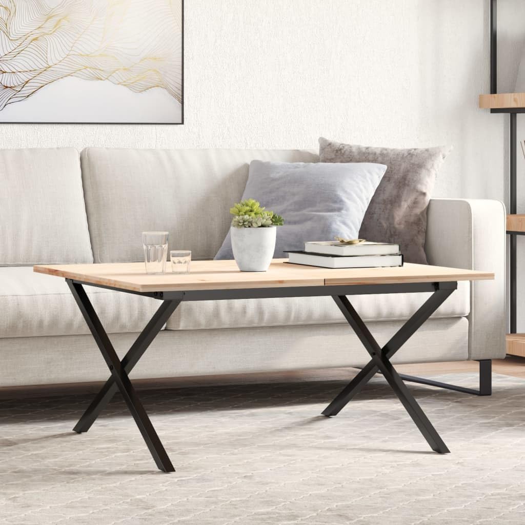 Pieds de table basse cadre en X en acier noir haut de gamme pour bureau et salon