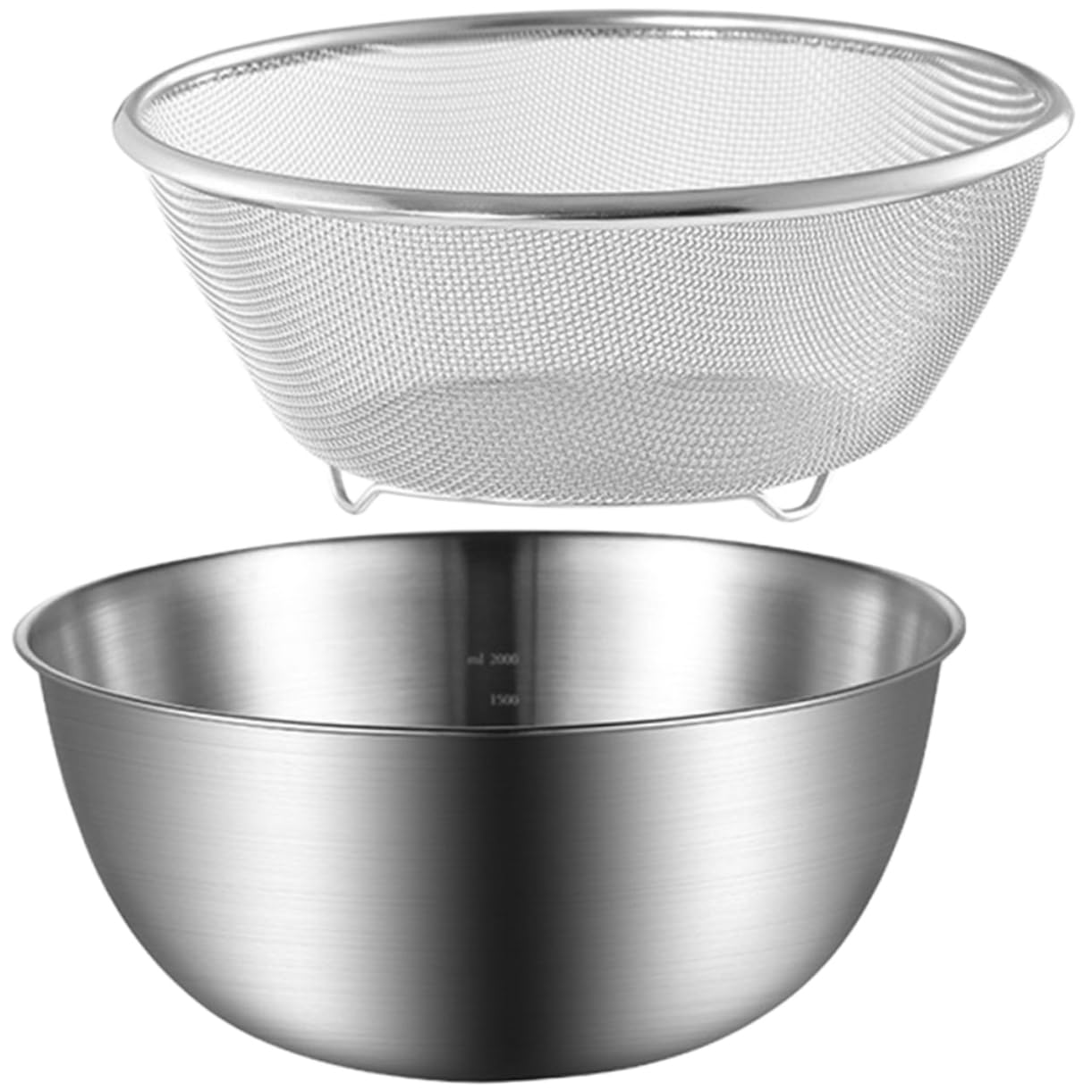TOPBATHY Colador de Acero Inoxidable Multifuncional Fondo Plano y Drenaje para Escurrir Arroz y Fideos en Cocina Doméstica