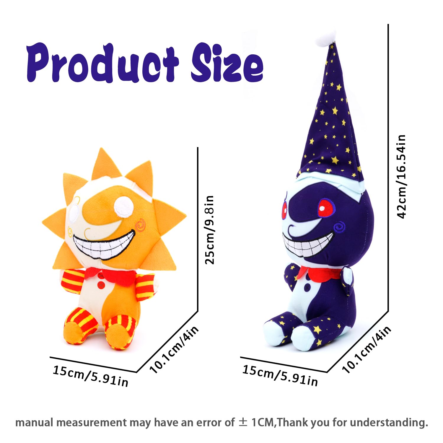 Sundrop and Moondrop Plush Toy, Sun and Moon Stuffed Animal,Clown