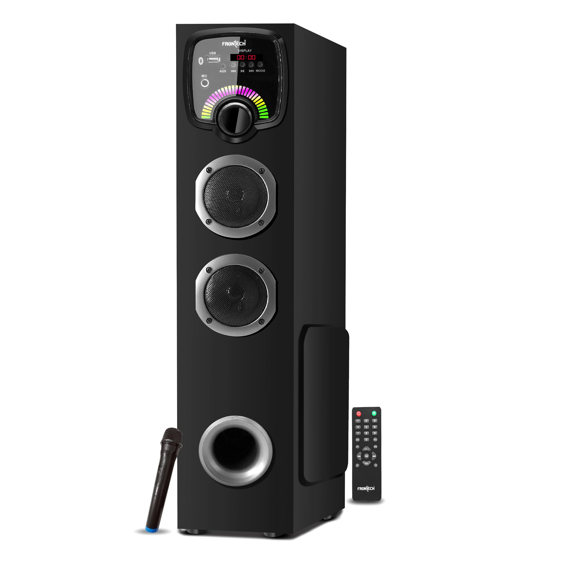 FRONTECH Spark Series 60 Watt Tower Speaker with Bluetooth 5.0 Wireless Technology with LED Digital Display and USB Port and Wired Mic for Karaoke with Volume Control (SW-0163)