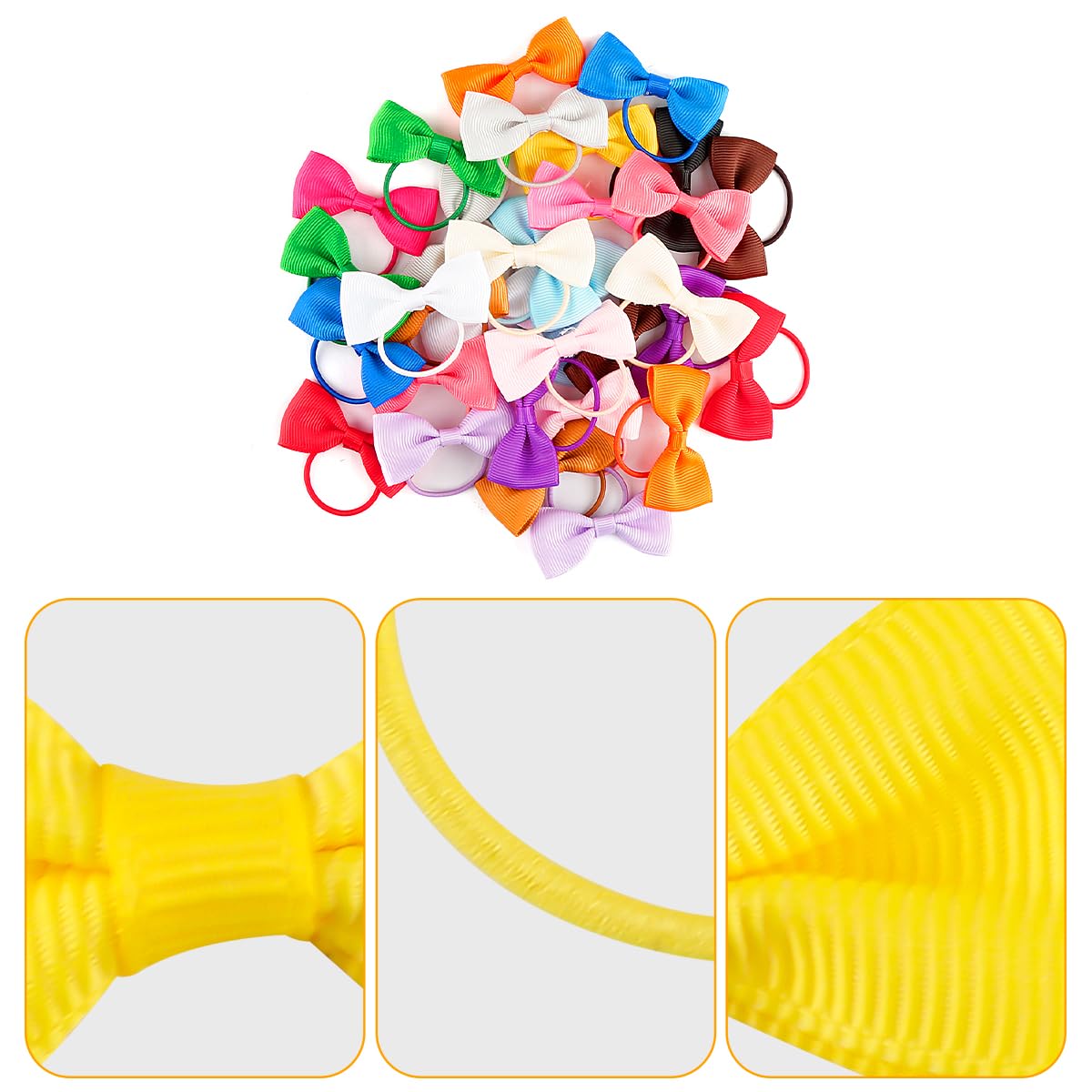 Thyonta 40 Pcs Baby Girls Hair Bows 2-Inch Solid Color Elastic Headband Grosgrain Ribbon Elastic Hair Ropes Hair Accessories for Kids Toddlers Little Girls Parties and Outdoor Wear - Image 3