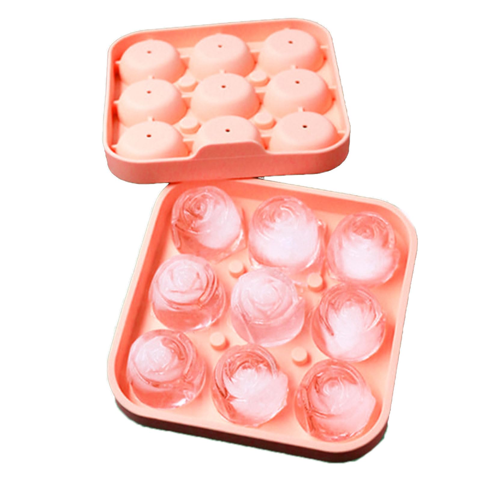 Tfaoys A Rose Flower Shape Ice Tray Food Grade Silicone Ice Maker Mold Maker For Cocktails, Whiskeys, Soups Mold For Whiskeys Cocktails Small Trays For Freezers
