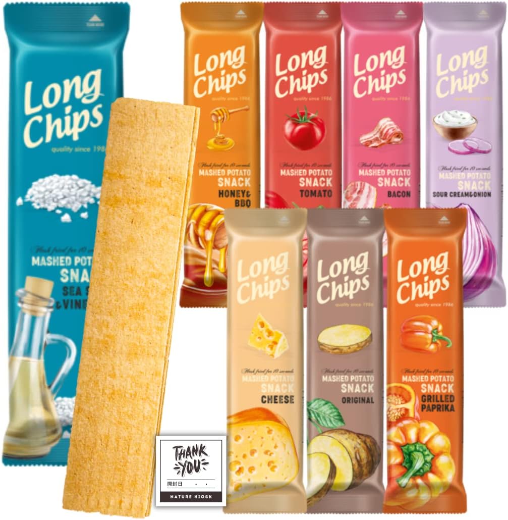 Amazon.co.jp ペルネス ロング ポテト チップス 8種セット（オリジナル・ハニーバーベキュー・サワークリーム＆オニオン・シー