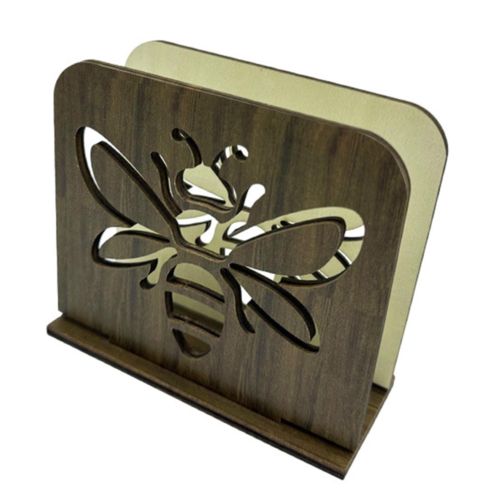 HENYGEN Carved Wooden Tissue Dispenser Paper Towel Holder for Stylish Home and Restaurant Table Setting Traditional Napkin Stand