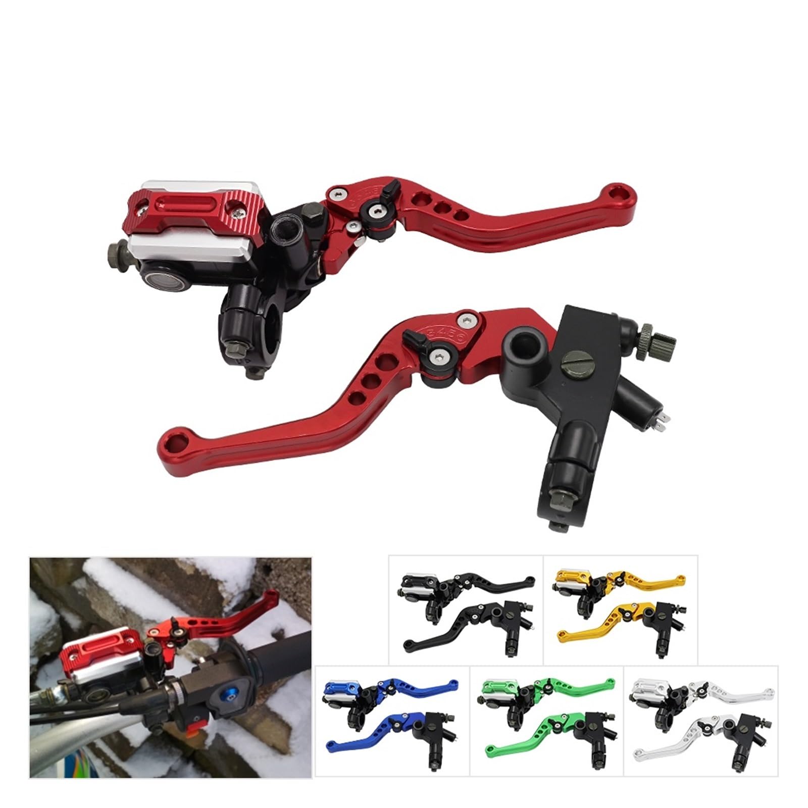 para Ho&nda para Motocicleta para Ya&maha CNC, Varilla De Bomba De Embrague De Freno, Accesorios De Cilindro Maestro Hidráulico, Pista De 7/8 "y 14mm Palancas Frenos