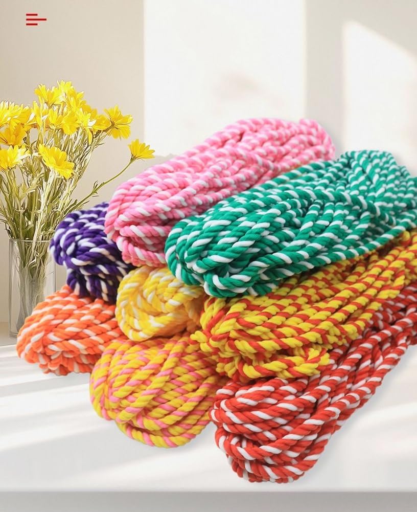 Cordón de macramé de algodón natural de 6/8/10 mm para colgar en la pared, bolsa trenzada hecha a mano, atrapasueños, decoración de Navidad (amarillo rosa, 10 mm x 100 m)