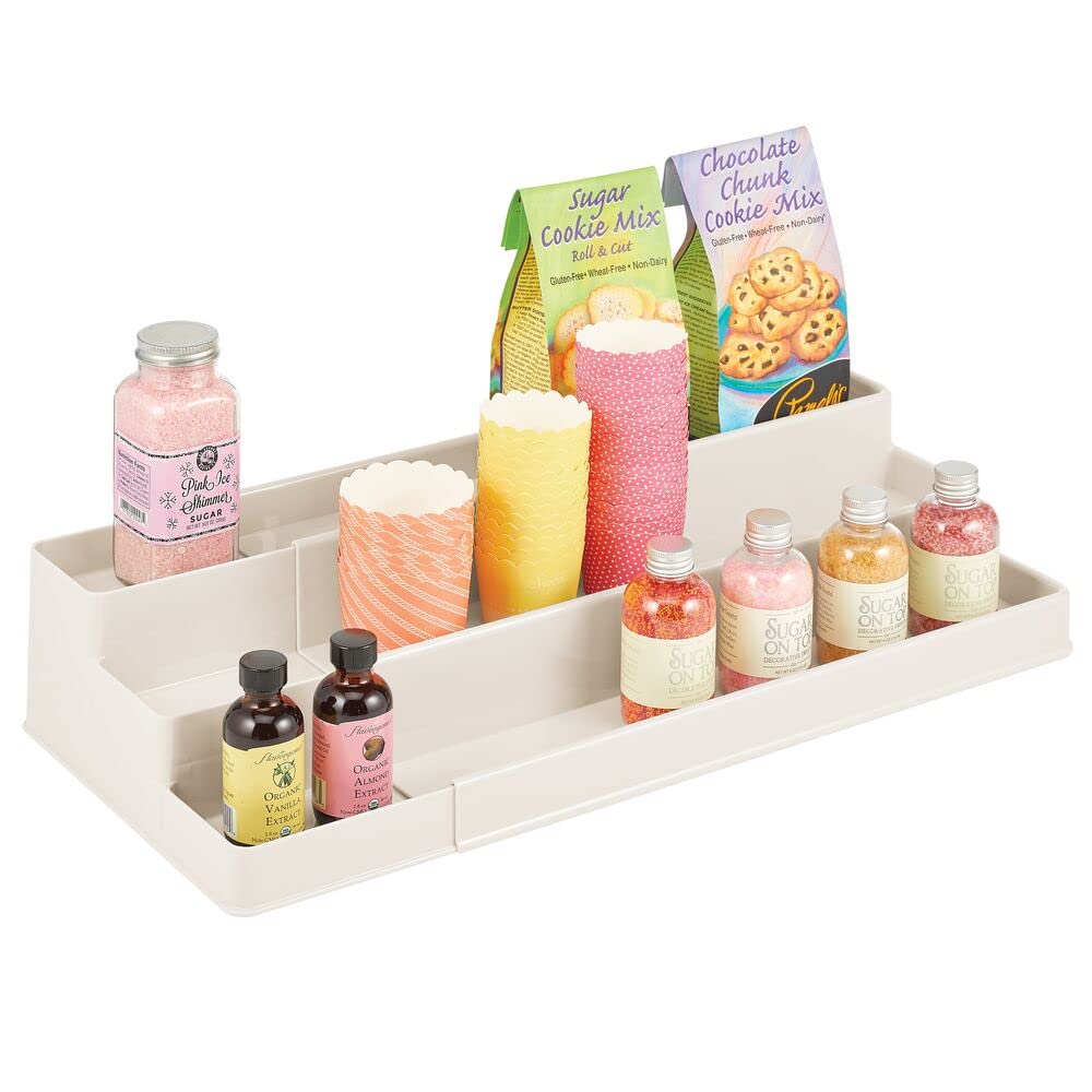 Buy mDesign Extendable Cupboard Storage TripleTiered Plastic Kitchen