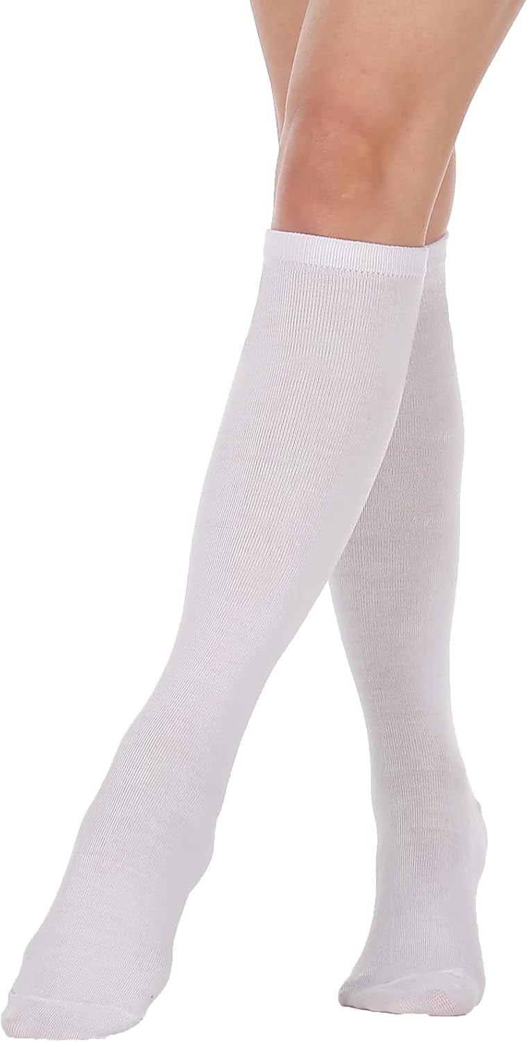 DRESHOW 3 Pairs Cotton Knee High Socks for Women Solid Knit Knee Long Stocking Leg Warmer All Season Gift - Image 4