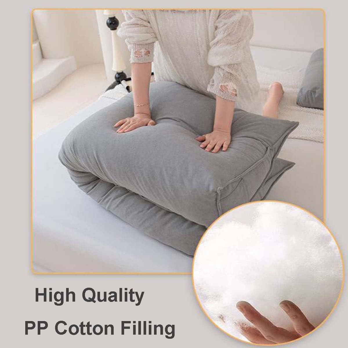 Almohada de cabecera con reposacabezas, cojín grande de cuña para leer, jugar, descansar y trabajar, respaldo suave para cama, sofá cama (100 cm, 1 rollo de cuello, gris)