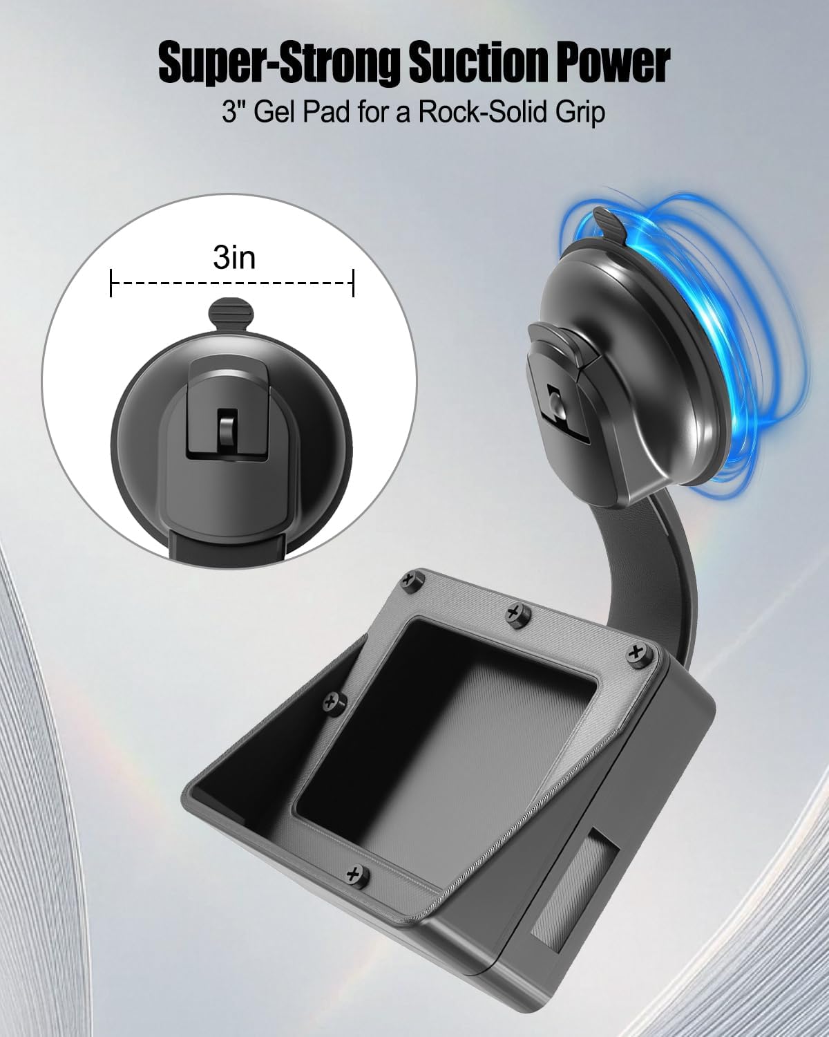 Flexible Suction Cup Mount Fits for Holley Terminator X Sniper Dominator EFI 3.5In Screens, Adjustable Bendable Arm for Dashboard Windshield Holder