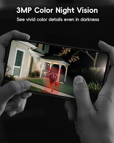 Miniatura 4 de ZUMIMALL Cámaras de seguridad solar de 9 W inalámbricas para exteriores, cámaras de grabación AOV 247 para seguridad del hogar, vista de 360, visión