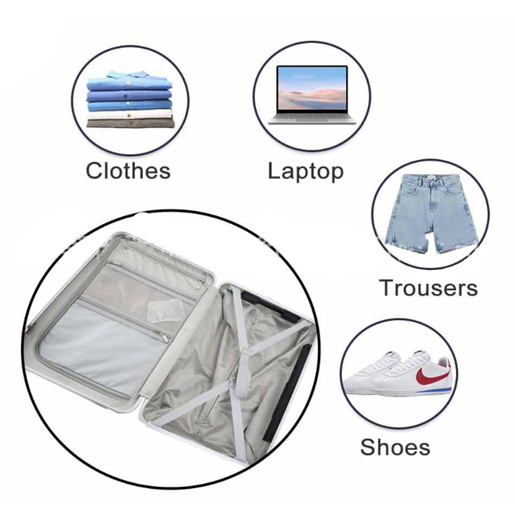 Maleta De Viaje, Equipaje De Mano, Maleta con Ruedas para Pc con Puerto USB, Soporte para Vasos Y Bolsillo Frontal para Ordenador PortáTil