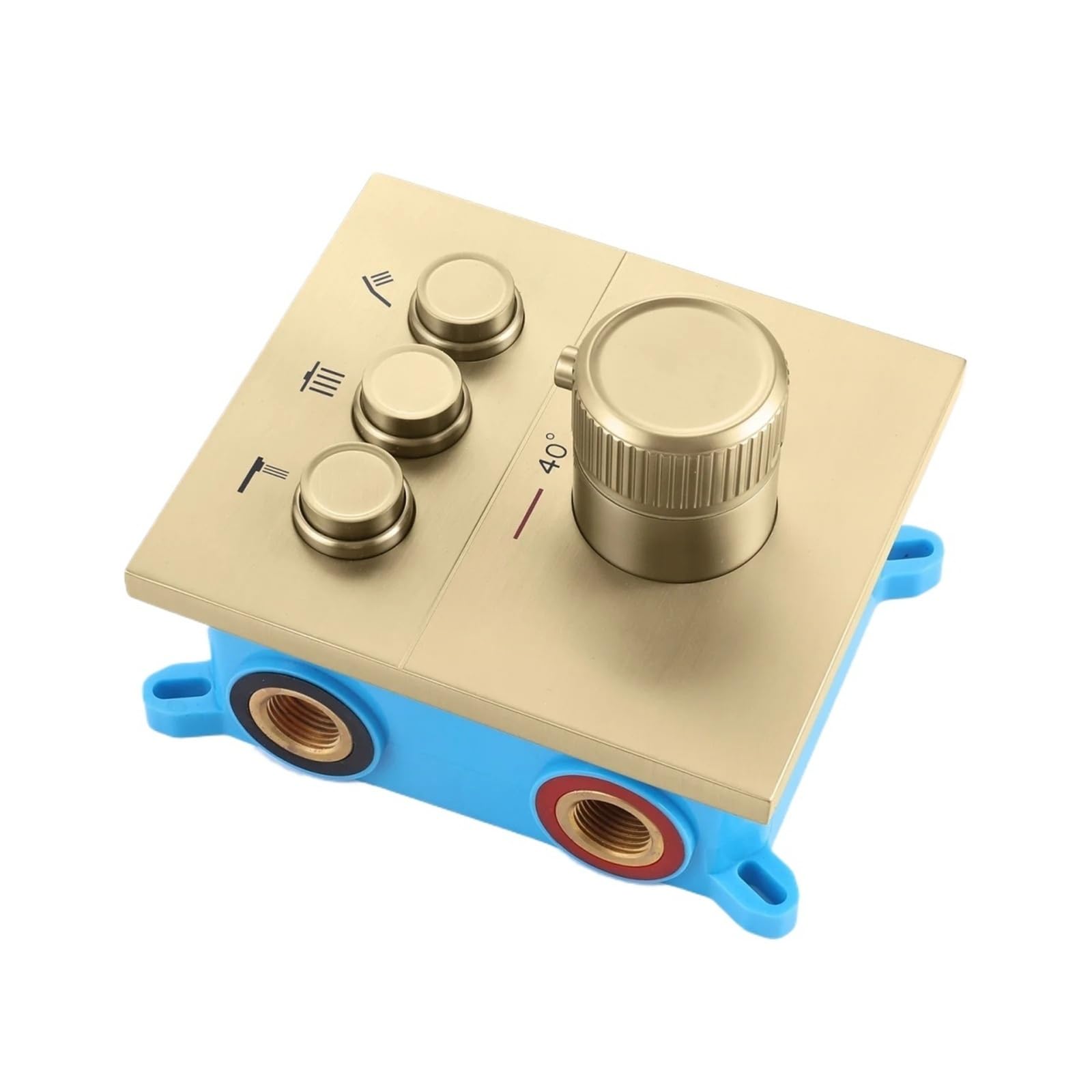 Owytmabq Yellow Three-Function Shower Mixing Valve Wall Embedded Black Thermostatic Switch Button Control(Yellow)