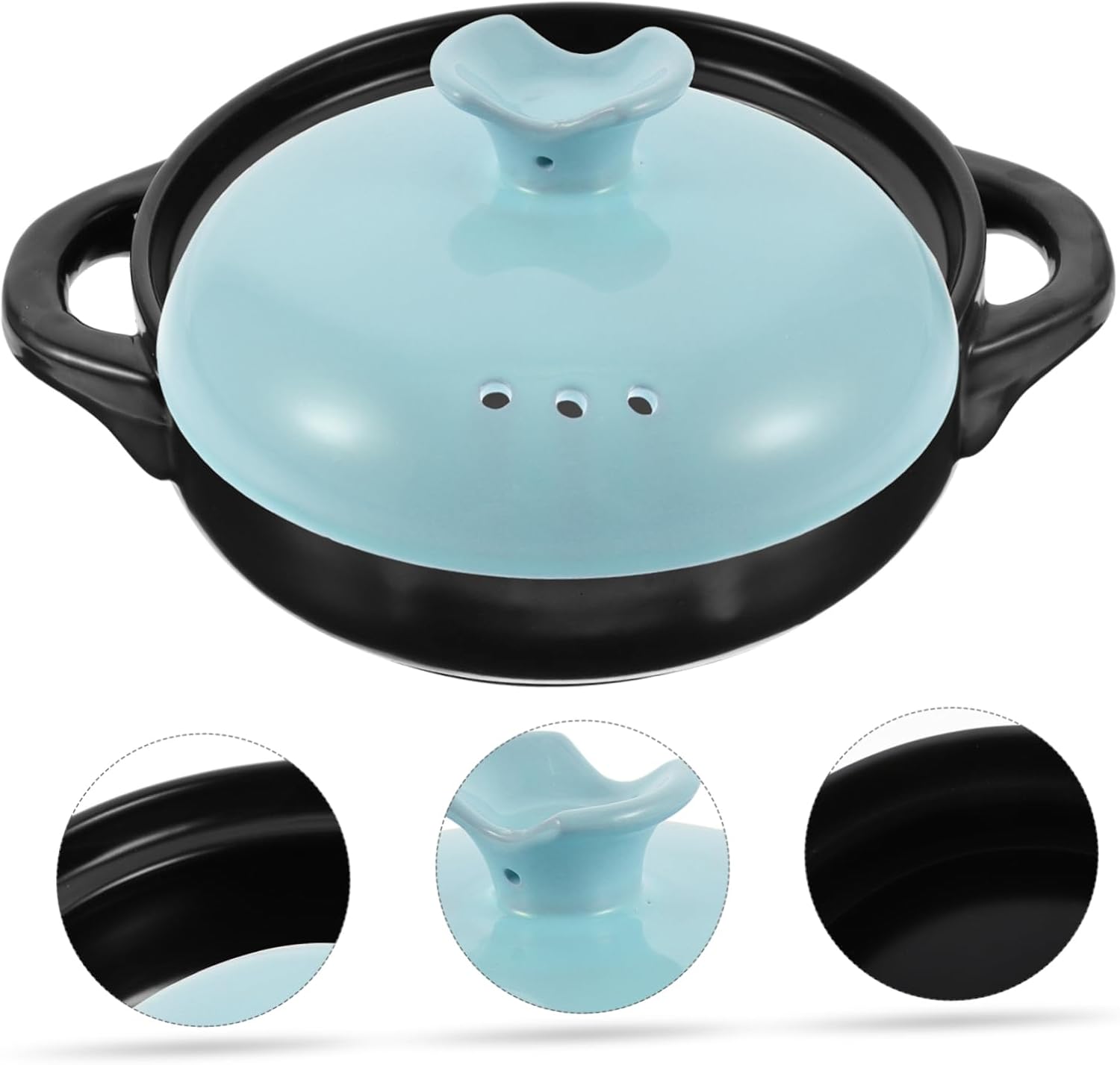High-Temperature Resistant Ceramic Casserole Pot Lid Small Stew Pot for Home Cooking Versatile Kitchen Cookware for Soup and Rice Dishes