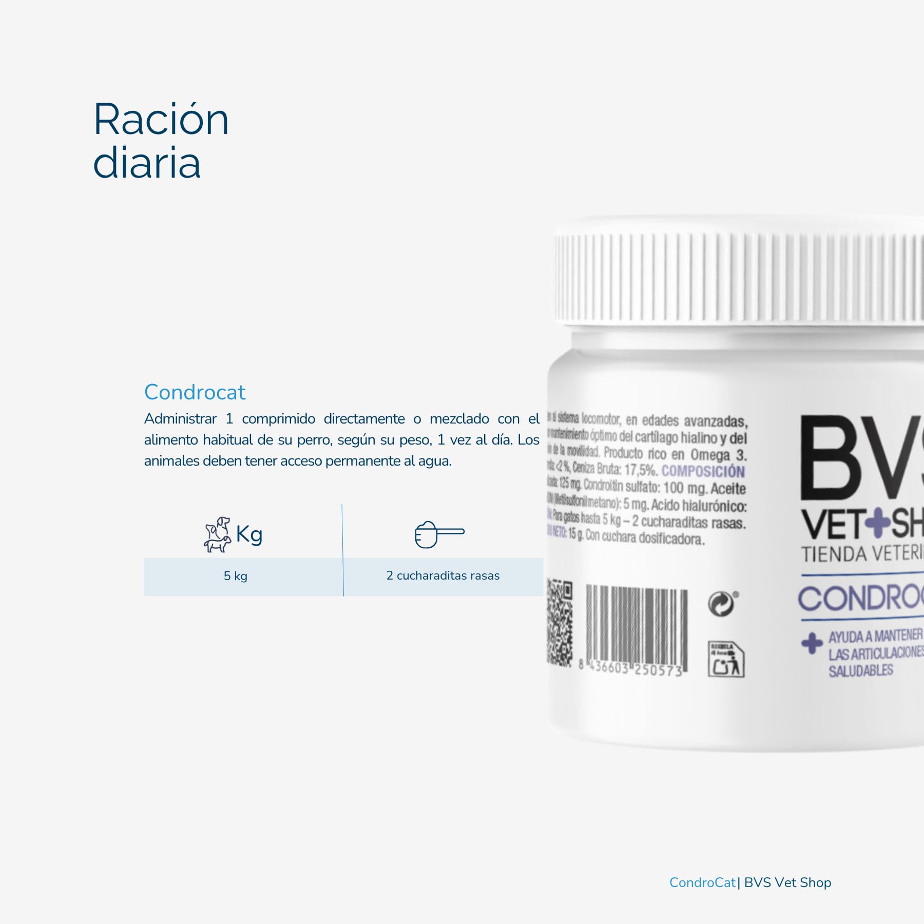 BVS Vet Shop | Condrocat para Gatos | Ayuda a Mantener Las articulaciones saludables de Gatos Que sufren en Las articulaciones, Edades avanzadas o sobrepeso | 1 unid. x 15 gr