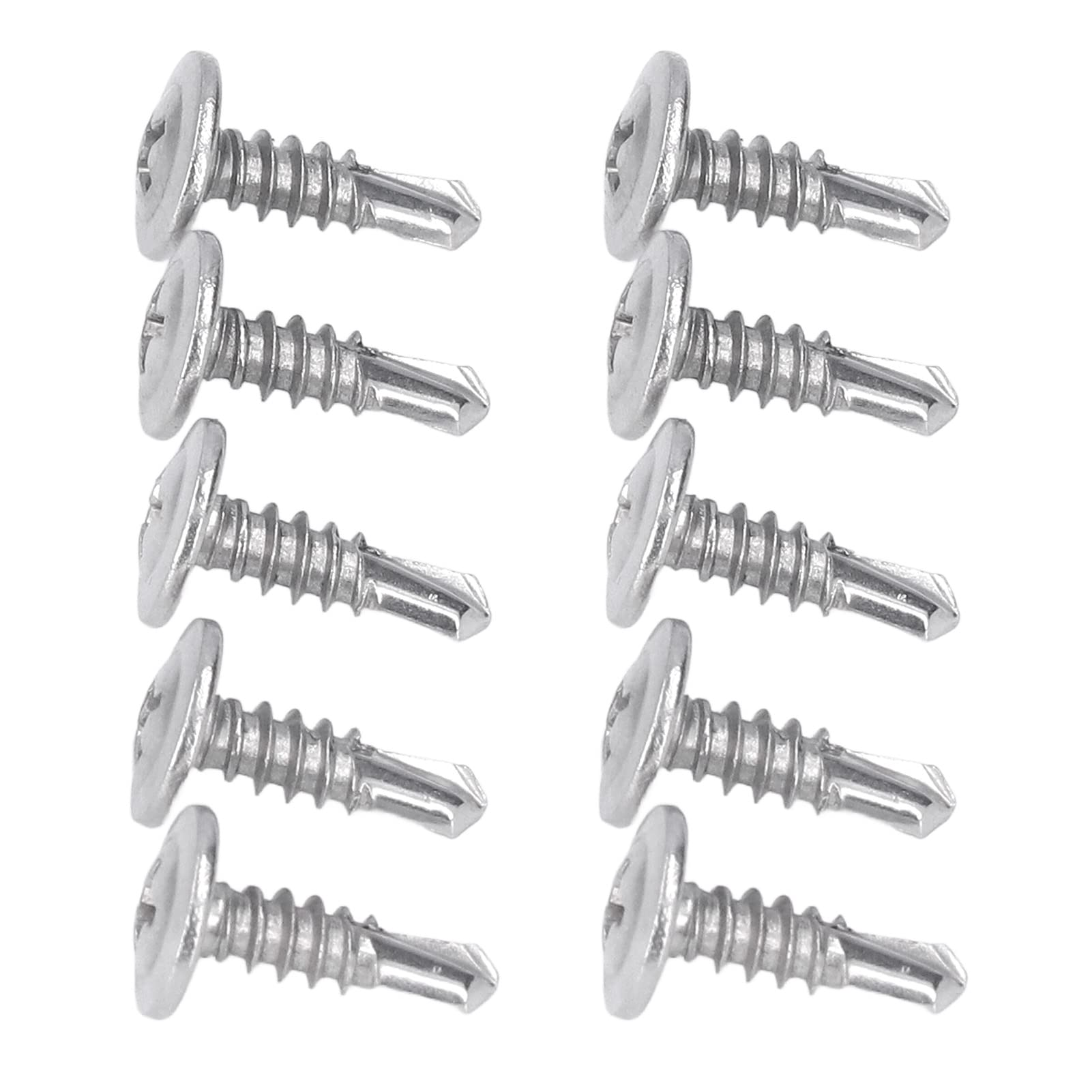 200 viti autoforanti con testa a rondella, viti in acciaio inox 304 per legno e metallo, elementi di fissaggio resistenti alla corrosione per la riparazione fai-da-te di mobili,