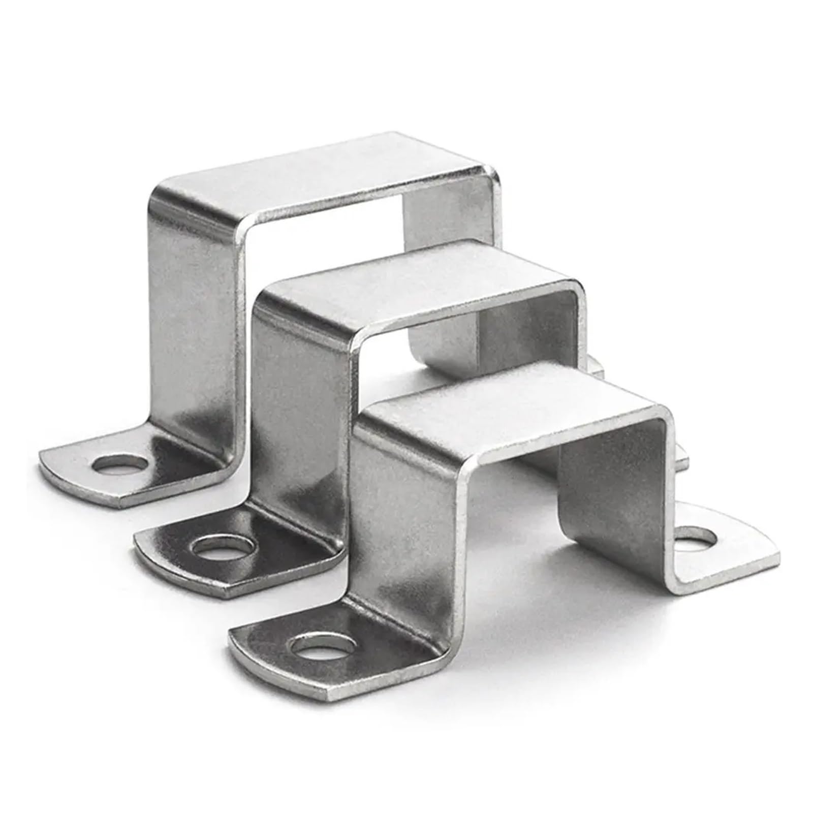 40x80mm Square Pipe Clamp Stainless Steel Hose Clamp M-Shaped U-Shaped Square Rectangle Horseback Tube Saddle Clip Buckle Throat Hoop Ohm Tube Card 5PCS(40x80mm)