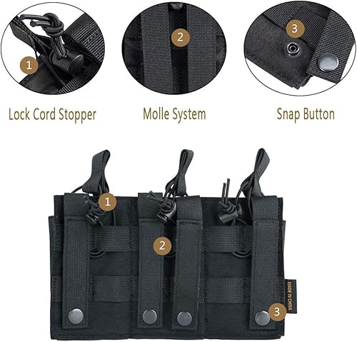 Miniatura 90 de EXCELLENT ELITE SPANKER Funda para rifle elástico Mag M4 M14 M16 AK AR para rifle elástico M4 M14 M16 AK AR para bolsa de pistola Mag Doble-Negro