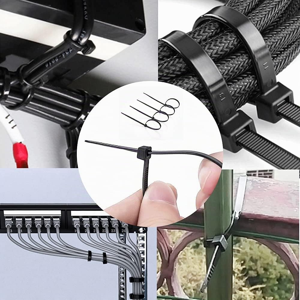 Moseem Kit de gestion de câbles 114 pièces, goulotte de câble de 2 m, 100 serre-câbles de fixation, 2 supports de câble en silicone et 10 clips de câble pour TV, ordinateur et bureau.