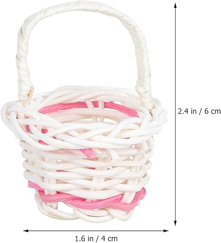 Miniatura 2 de Angoily 10 mini cestas tejidas en miniatura para manualidades, accesorios de casa de muñecas, accesorios de fotografía de paisaje, decoración de