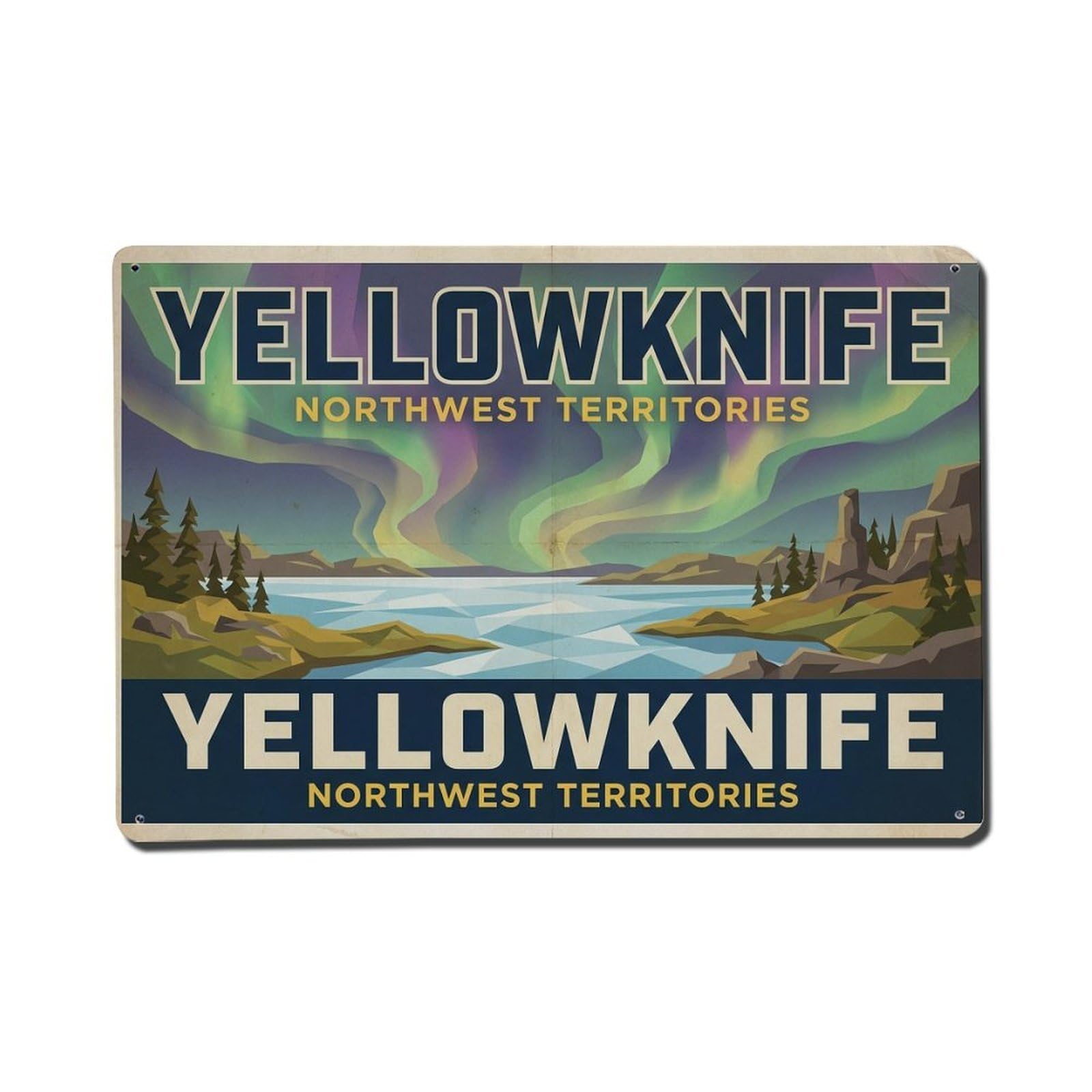 Cxhjca 8X12inch(20X30cm) Vintage Travel Canada Yellowknife Metal Tin Sign