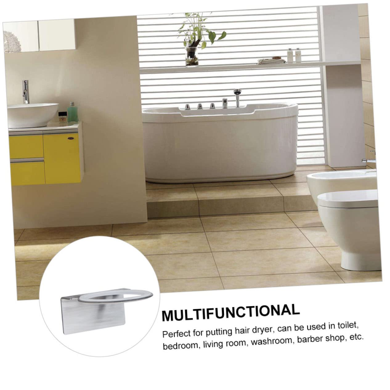 POPETPOP 3 Piezas 304 Soporte para secador de pelo soportes para estantes de pared portaherramientas para el cuidado del cabello organizador de casilleros estante para secador de pelo Metal