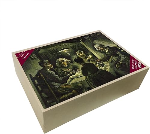 Miniatura 5 de Bristlegrass Rompecabezas de madera para adultos de 1000 piezas en adelante, rompecabezas de Van Gogh pinturas famosas Los comedores de papas,