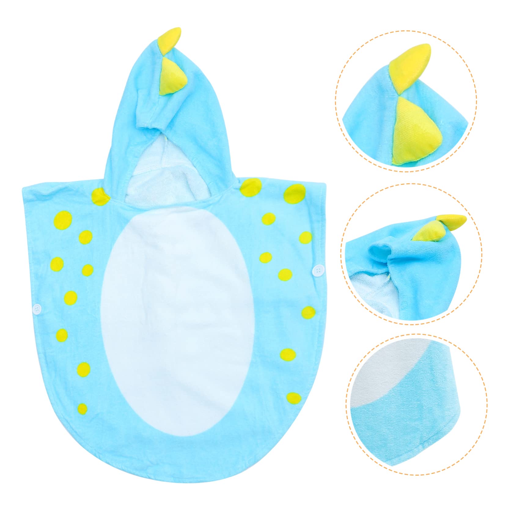 UPKOCH Toalla Infantil con Capucha Dinosaurio Azul Absorbente Algodón Poncho para Baño y Playa y Niñas
