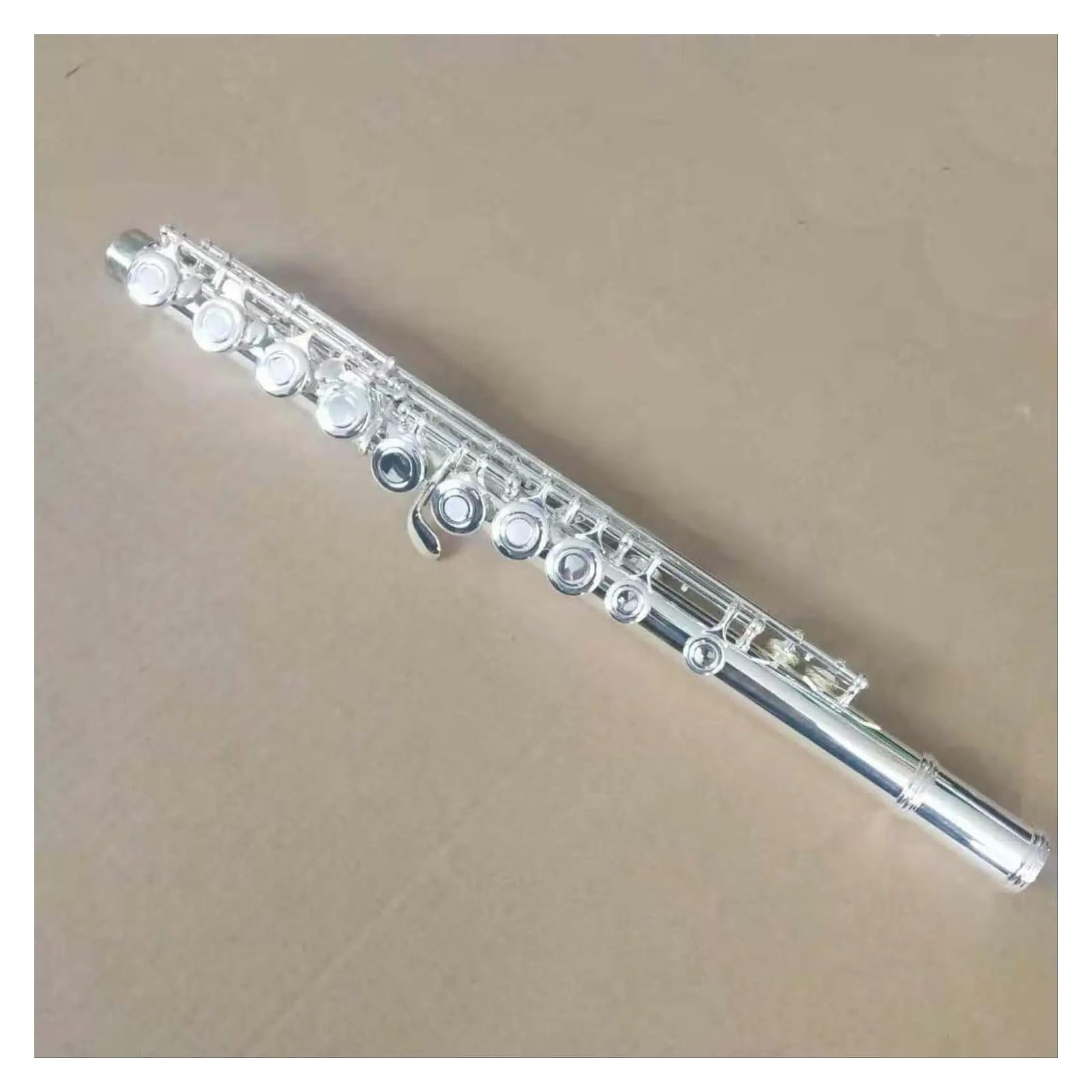 Profesional Flauta Travesera Cobre Blanco Chapado En Plata Flauta De Tono C Con Orificio Abierto De 16 Orificios Con Juntas De Cabeza Rectas Y Curvas