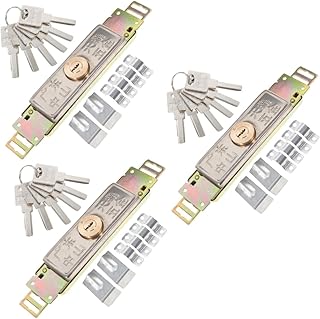 BESTOYARD 3pcs Roller door lock Vertical Keyway garage doors Gate Door Lock Roller Latch Roller lock the cross