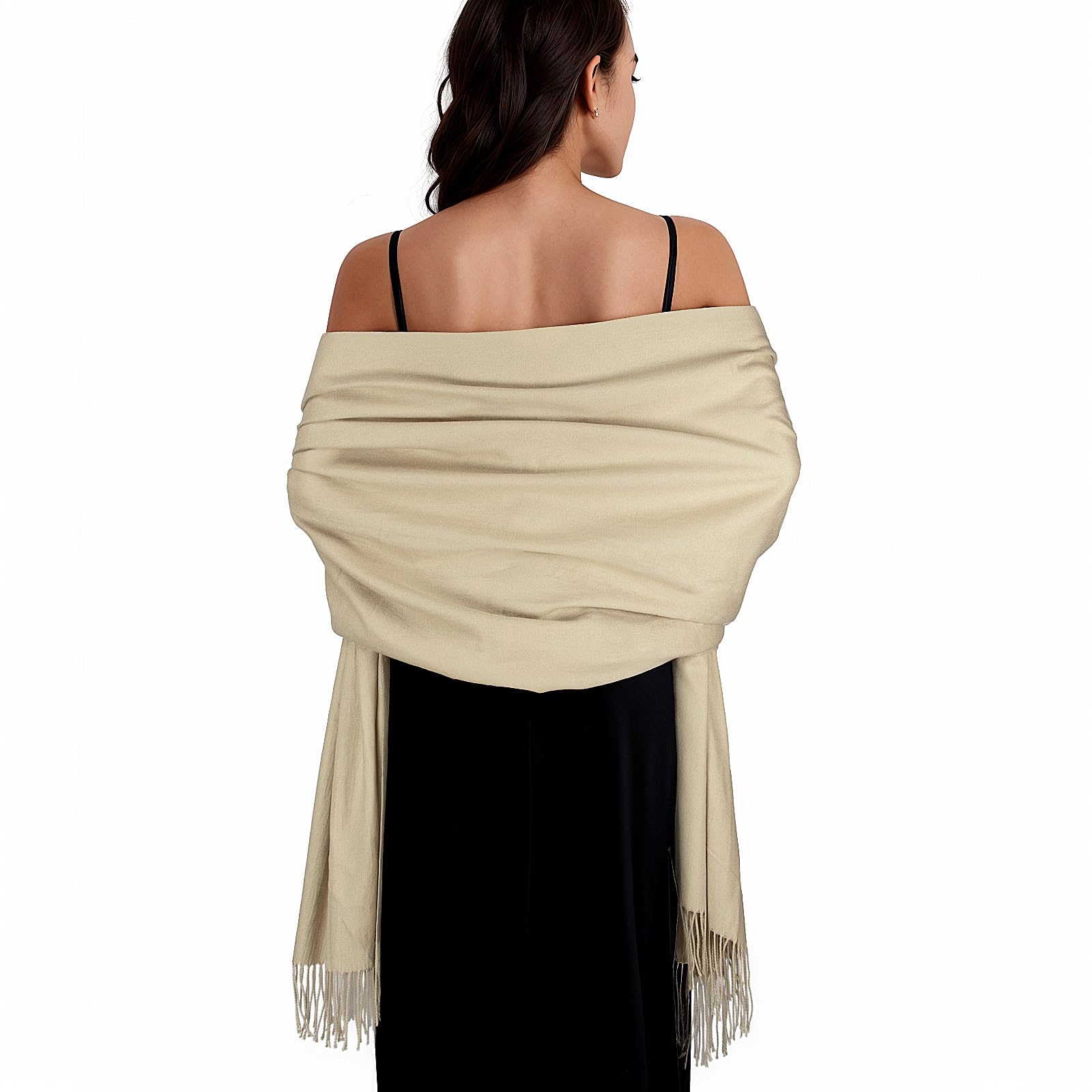 Swat Pany Women's Beige Scarf Pashmina Shawls And Wraps For Wedding Winter Scarves