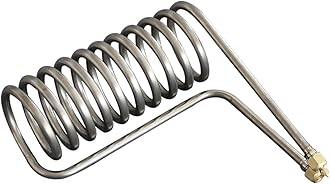 QUELECO Titanium Tube Cooling Coil Evaporator Heat Exchanger for 2HP Seawater Aquarium Chiller Fish Tank Seafood Pond (2HP-10.5turns)